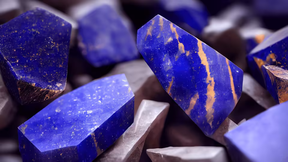 Kamień lazurytu o intensywnym, niebieskim odcieniu – kamień wspierający intuicję i duchowy rozwój.