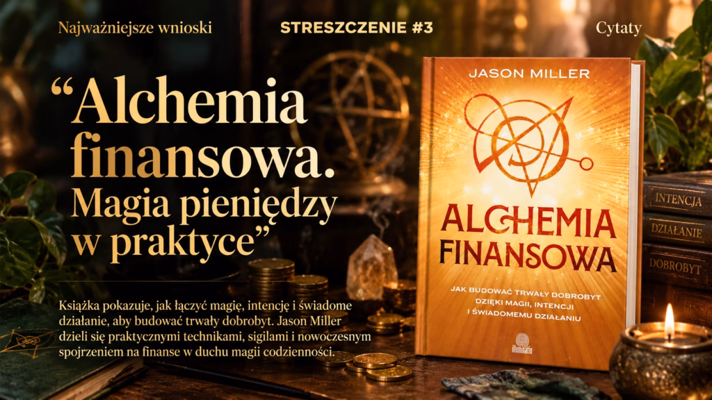 „Alchemia finansowa” Jasona Millera – książka o magii pieniędzy, intencji i świadomym budowaniu dobrobytu.